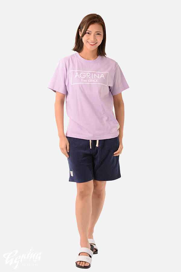 CRACKベルティカコットンTシャツ L.Purple