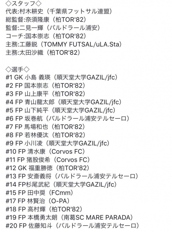 スポーツウェア 2016全国選抜フットサル大会へ