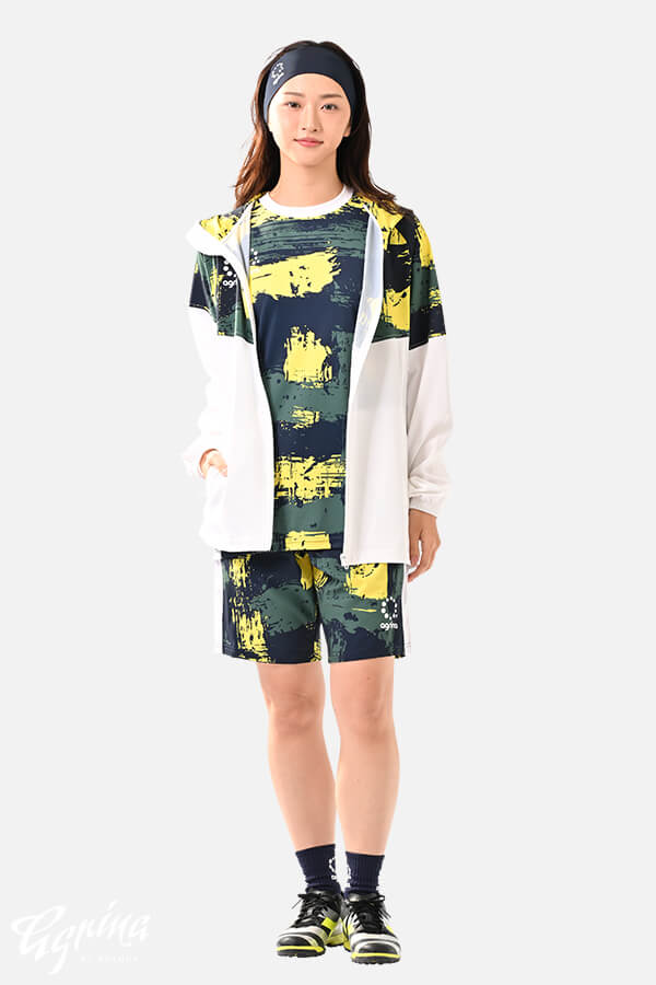 Premiumアクティブチェッククールアクションプラクティスシャツ Navy x Green