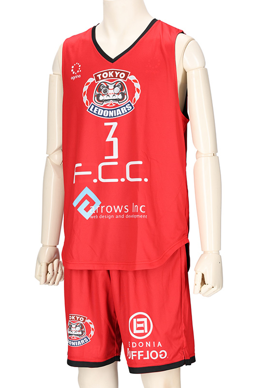 TOKYO LEDONIARS赤 2023 FP リバーシブル バスケユニフォーム画像1