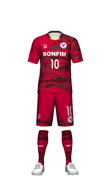 ボンフィン U15  FP Away レッド 3Dシミュレーター画像