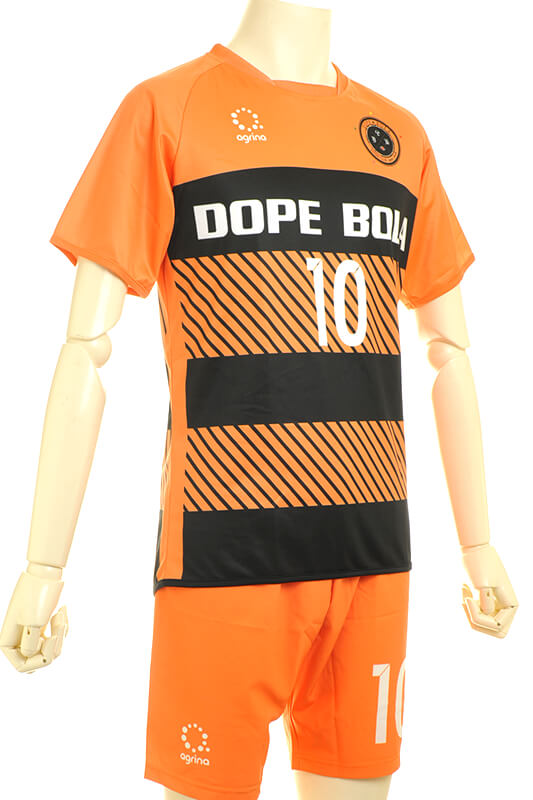 Dope Bola Fp Away サッカー フットサル オレンジのカスタムユニフォーム 昇華ユニフォーム 作成事例