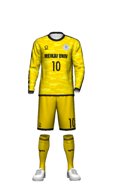 明海大学女子サッカー GK HOME 長袖ユニフォーム 3Dシミュレーター画像