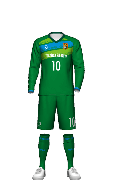 協会ガールズ選抜用 GK HOME 半袖ユニフォーム 3Dシミュレーター画像