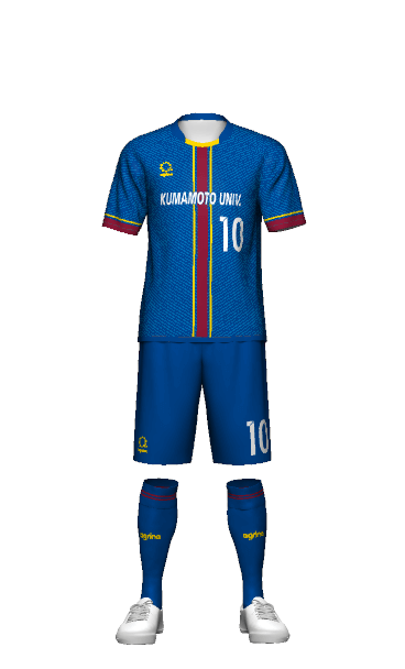 熊本大学フットサル部 FP HOME 半袖ユニフォーム 3Dシミュレーター画像