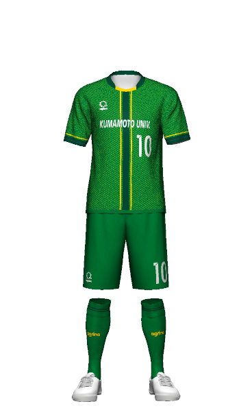 熊本大学フットサル部 GK HOME 半袖ユニフォーム 3Dシミュレーター画像