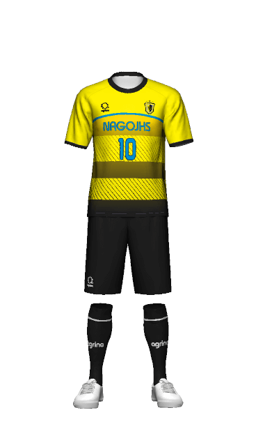名護中学校女子サッカー部 FP HOME 半袖ユニフォーム 3Dシミュレーター画像