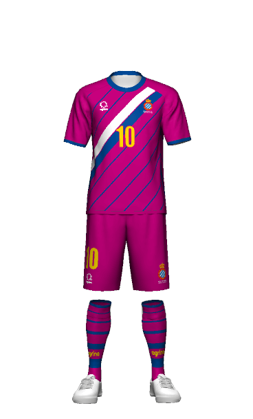 RCDエスパニョールU-15 FP AWAY 半袖ユニフォーム 3Dシミュレーター画像