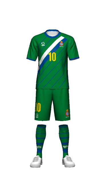 RCDエスパニョールU-15 GK AWAY 半袖ユニフォーム 3Dシミュレーター画像