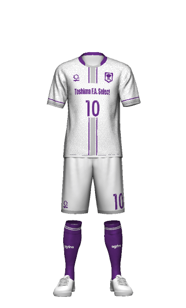 豊島区サッカー協会 FP AWAY 半袖ユニフォーム 3Dシミュレーター画像