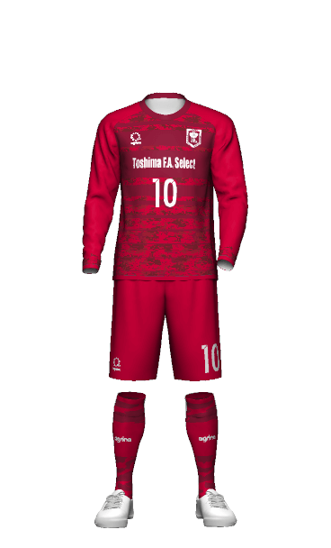 豊島区サッカー協会 GK AWAY 長袖ユニフォーム 3Dシミュレーター画像