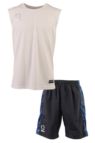 デポルタンクトップシャツ上下セット White + Navy