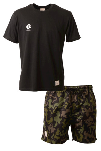 CRACKベリエコットンTシャツ上下セット Black + Khaki