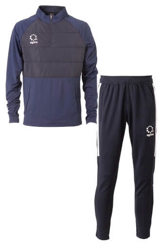 agrina フリオラ中綿裏起毛トレーニングジャージ上下セット Navy
