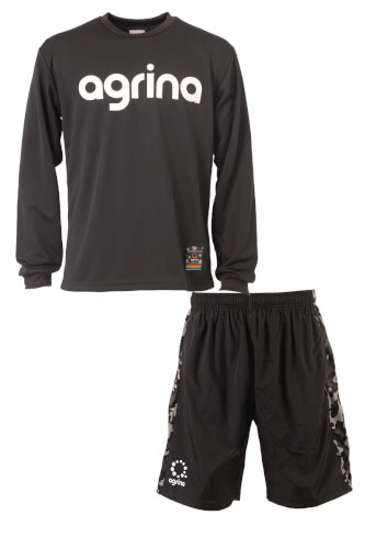 agrina グランデロングスリーブプラクティスシャツバスケパンツ上下セット Black