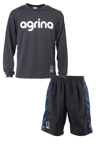 agrina グランデロングスリーブプラクティスシャツバスケパンツ上下セット Navy