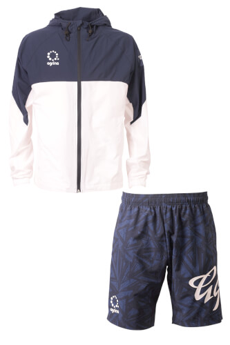 Premiumリゲロフーデッドピステジャケット上下セット Navy
