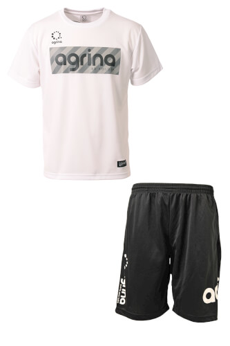レペティトレーニングシャツ上下セット White + Black
