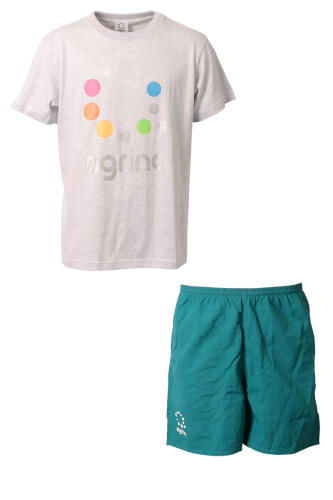 デセオagrinaコットンTシャツ上下セット Ash + A.Green