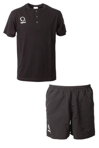 ルモagrinaヘンリーネックTシャツ上下セット Black