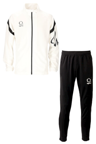 ディセノスタンドカラートレーニングジャージジャケット上下セット White + Black