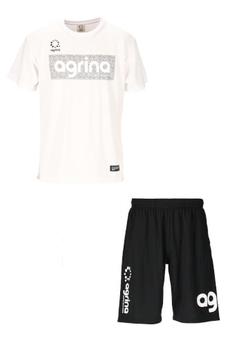 グラノトレーニングシャツ上下セット White + Black