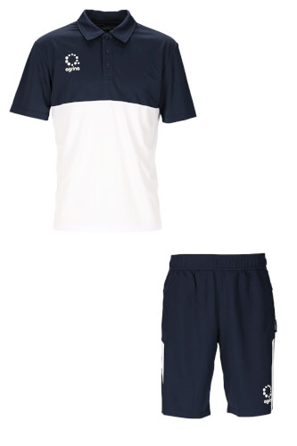 コリスカラーブロックポロシャツ上下セット Navy × White + Navy