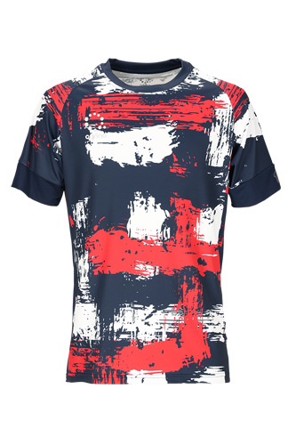 Premiumアクティブチェッククールアクションプラクティスシャツ Navy x Red