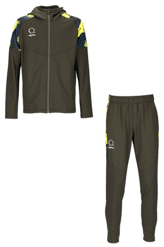 アクティブチェックパフォーマンスジャージフード付きジャケット上下セット Khaki