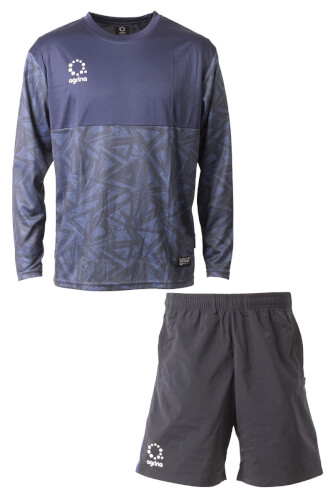 ジュニアレガ切替ロングスリーブビックシルエットプラシャツ上下セット Navy