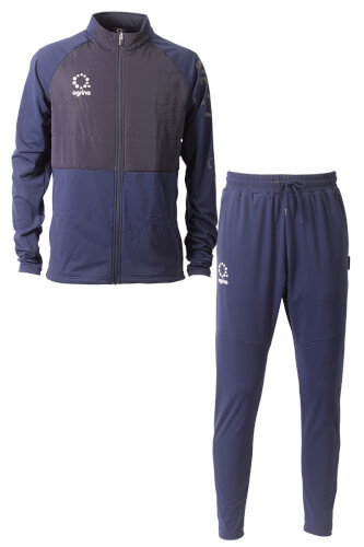 ジュニアテルマ中綿裏起毛スムースフルジップトレーニングジャケット上下セット Navy